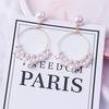Dongdaemun Hollow Circle Long Pearl Earrings, Simple Temperament And Thin Fringed Earrings Mixed Batch Women