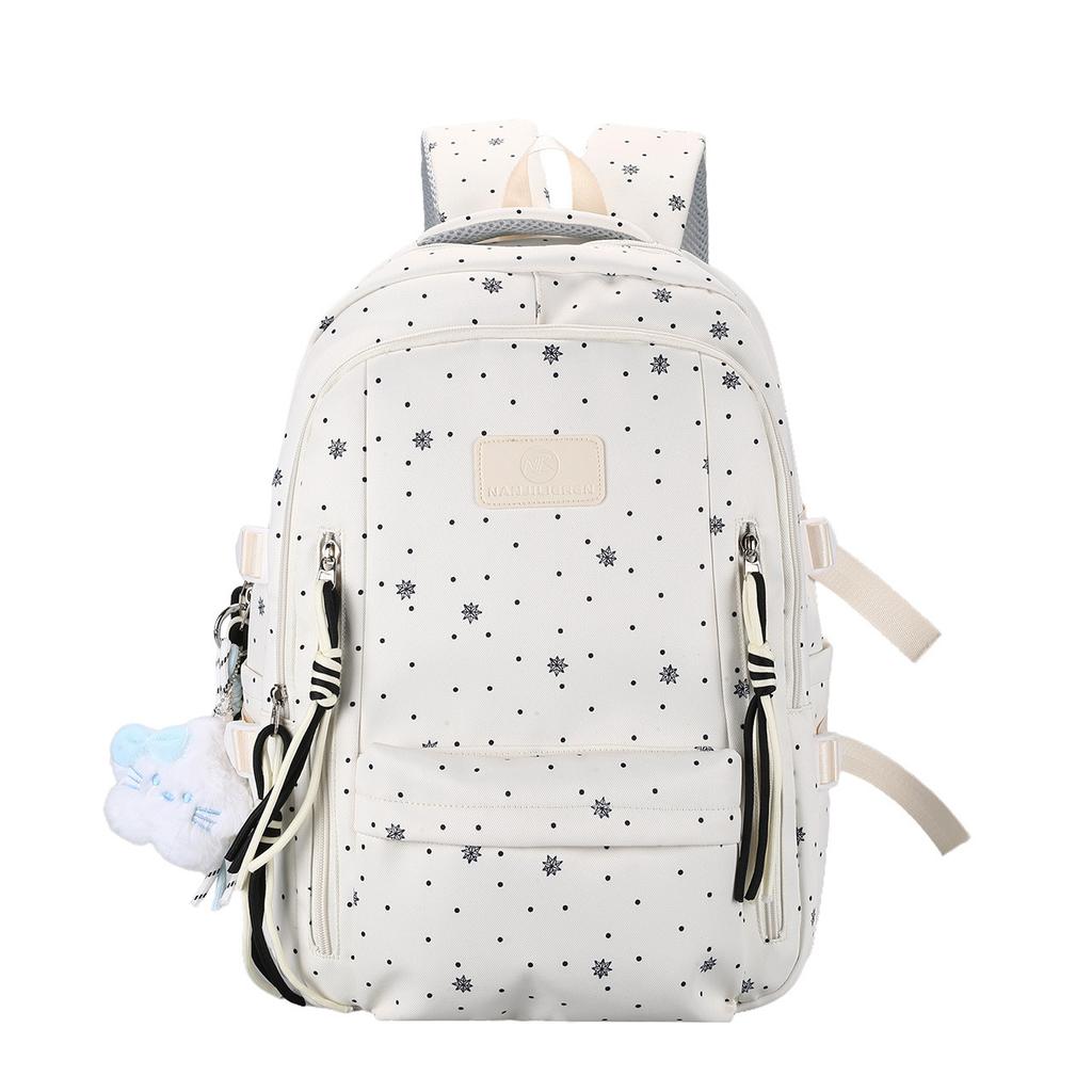 Schoolbag new high-value schoolbag for girls, cute and sweet for junior high school students, light and large-capacity backpack.