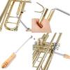 Nonslip Wood Handle Dent Remover Stainless Steel for Saxophone Trombone Small Horn with 3 Metal Repair Accessories