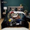 Cartoon Cat Duvet Cover Set Cute Cat Head Room Decor Bedding Set Colorful Pet Twin Double Queen King Size Polyester Qulit Cover