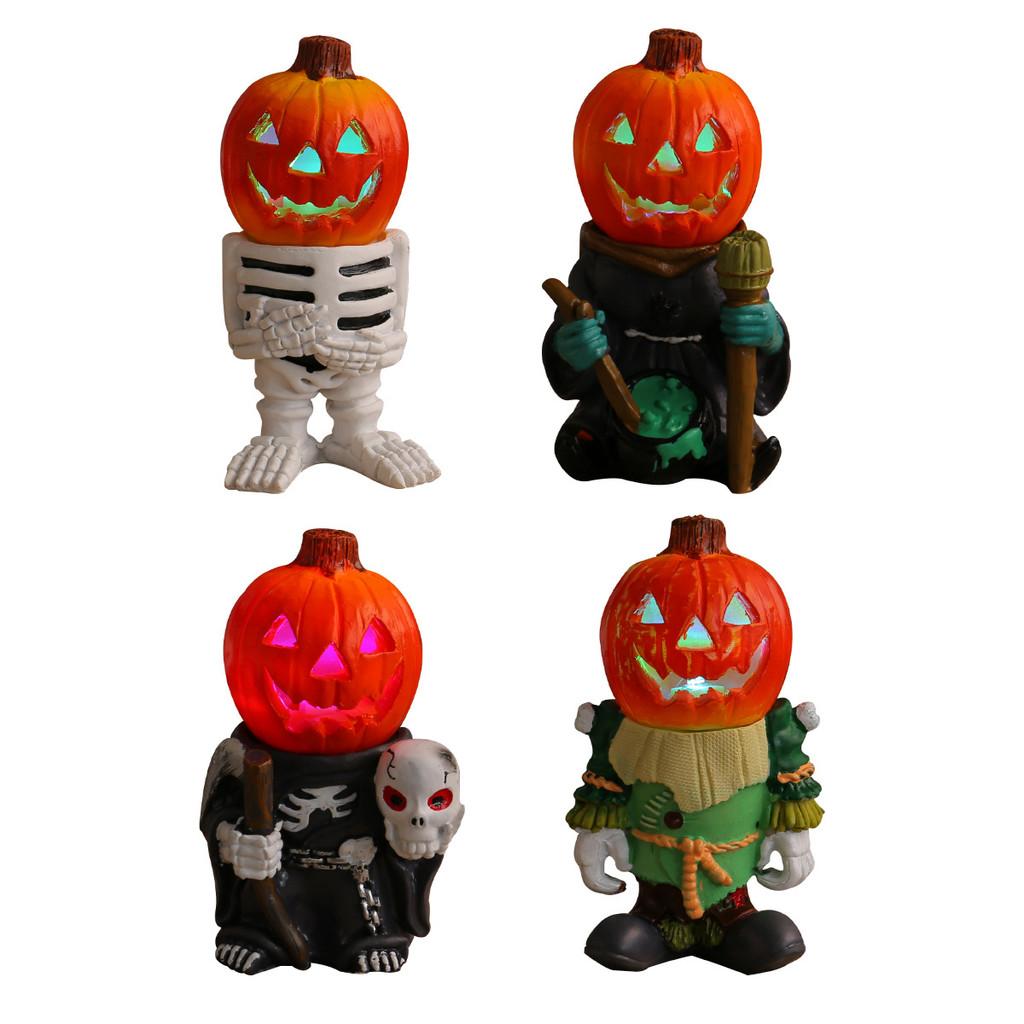 Led Lights Halloween Pumpkin Knight Tabletop Decoration Luminous Light Night