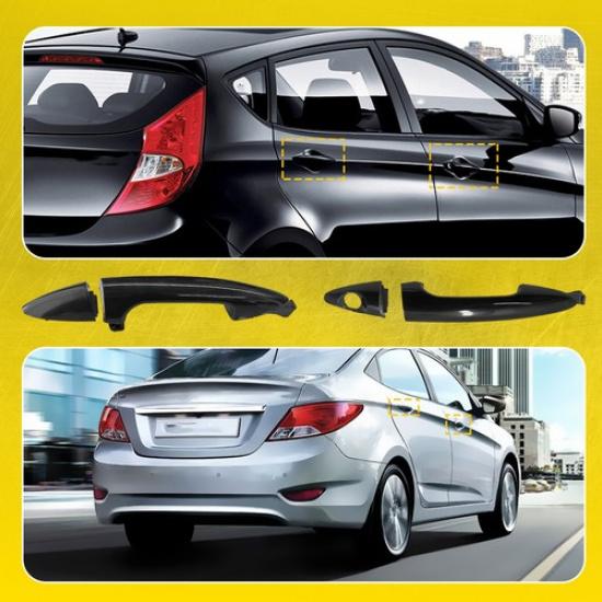 2Pcs Rear Front Right Exterior Outer Door Handle for Hyundai Accent 2012-2017 EV