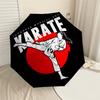 1 Stück Karate Japanischer Regenschirm - 8 Speichen verstärkt, Automatisches Öffnen, Leicht & Langlebig, Süßes Modeaccessoire für den Außenbereich, Strand oder Freizeit, Strand
