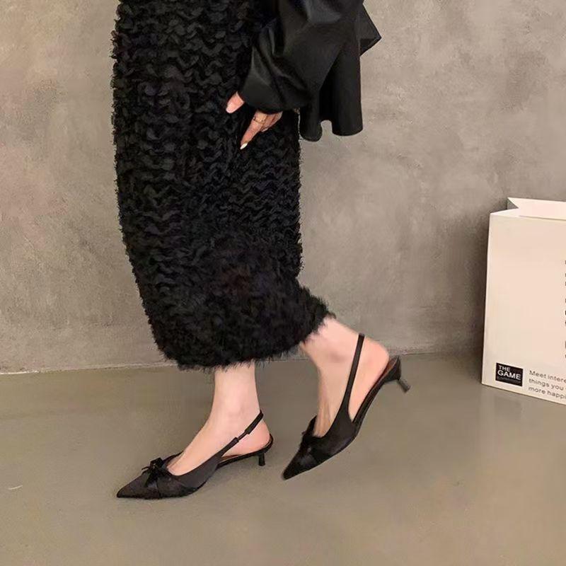 French Bowknot Flat Shoes With Rubber Sole For Casual Summer Wear
