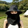 Fisherman Hat with Face Guard Shawl Outdoor Activities Cap with Built-in Fan Solar