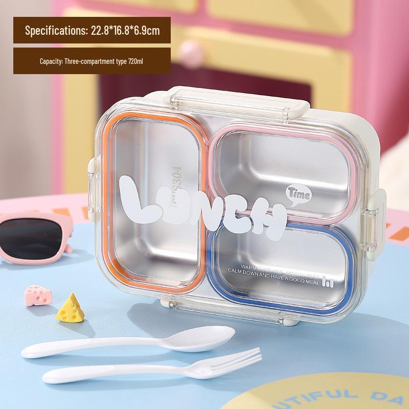 304 Stainless Steel Bento Lunch Box for Students and Office Workers - Microwave Safe and Leakproof
