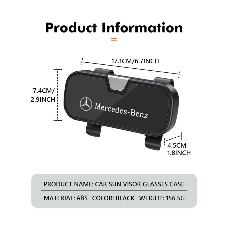 Car Sun Visor Glasses Case Car Sunglasses Storage Box Accessories For Benz AMG CLA CLS C180 C200 W204 W205 Exclusive A C E R V AC1