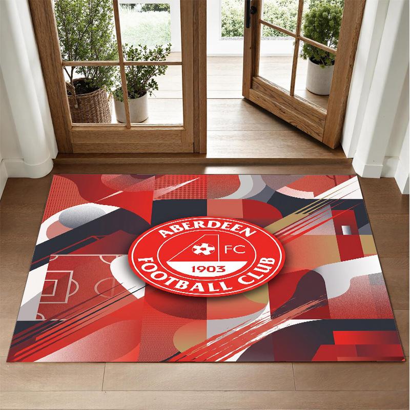 Aberdeen FC Design Crystal Velvet Rug Soft Decorative Mat for Bedroom Entrance