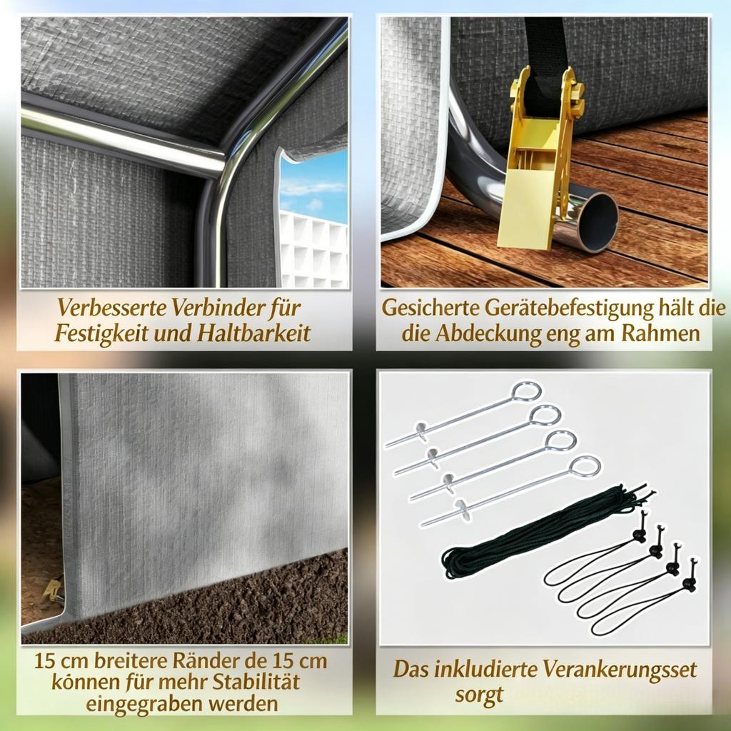 Storage sheds, outdoor bicycle shelter with galvanized steel frame, waterproof and UV-resistant (only with storage sheds)