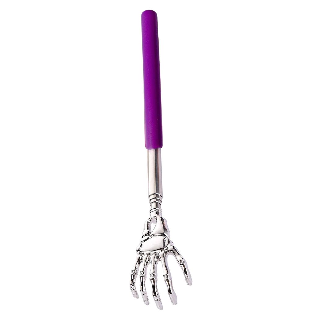Extendable Back Scratcher with Stainless Steel Skeleton Hand Head Retractable Itch Relief Tool for Hard to Reach Areas