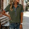 Women's Fashionable Casual Denim Patchwork Short-sleeved Top