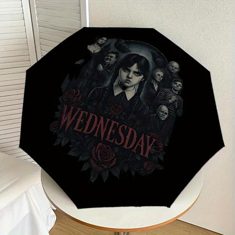 1pc Wednesday, Gothic Family Themed Umbrella for Men & Women, Valentine s Day Christmas Decorative Umbrell013