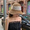 Summer Beach Hat Lace Straw Hat Women's Small Fresh Sunscreen Hat Sunshade Travel Vacation Foldable Sun Hat