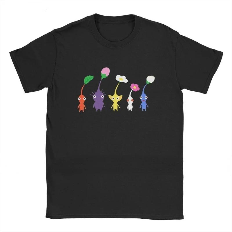 Kawaii Pikmin T Shirt Men Funny TShirt Harajuku Cute Cartoon Graphic Tshirts Summer Breathable Comfortable Tee Hombre Oversized