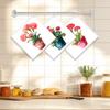 Cleaning Cloth Reusable Kitchen Dish Towels Eco-friendly Microfiber Flowerpot Print Dishcloths Lint Free Washable Duster Rags Tea Towels 9*7inch