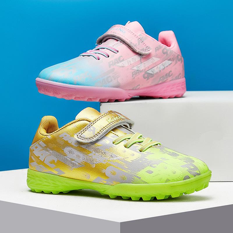 Velcro Mandarin Duck Primary School Sneakers Sports Older Children'S Soccer Shoes Competition Children'S Training Indoor And Outdoor