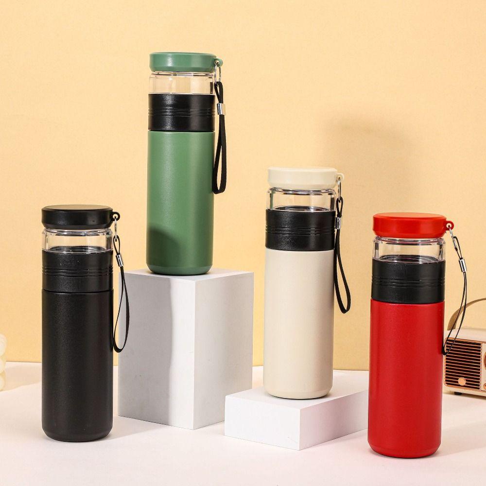 Neuer Isolierbecher aus Edelstahl 500 ml Fassungsvermögen Tee-Wasser-Trennung Vakuumbecher Auslaufsichere Teeflasche mit Sieb