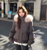 Winter new women's fashion big fur collar down cotton clothes foreign look thin warm cotton coat