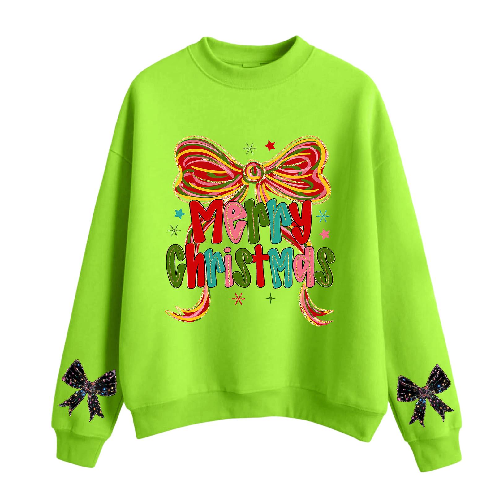 

Женский модный повседневный свитшот с круглым вырезом и длинными рукавами с рождественским принтом M