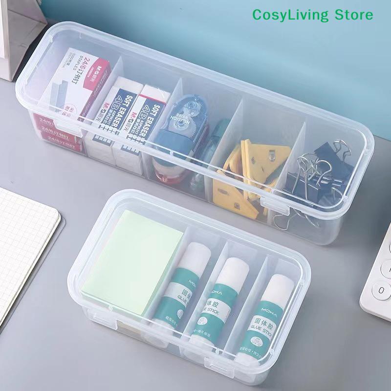 Classification Dustproof Card Organizer With Lid Transparent Data Cable Organizer Case Clutter Collection Box For Office Home
