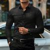 Men's Contrasting Striped Shirt Street Style Black and White Striped Slim Fit Shirt Business Casual Formal Shirt XS-6XL