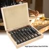 High Speed Carbon Steel Drill Bits, Packaged in Wooden Case, Suitable for Drilling Most Metals, Face Milling Machining with Drill Bit
