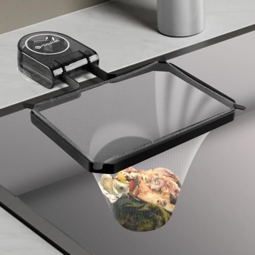 Triangular Drainer Holder with Strong Suction Cups, Floating Drainer Net Holder for Food Waste Disposal, Clean, Foldable, Space-Saving, No Triangular