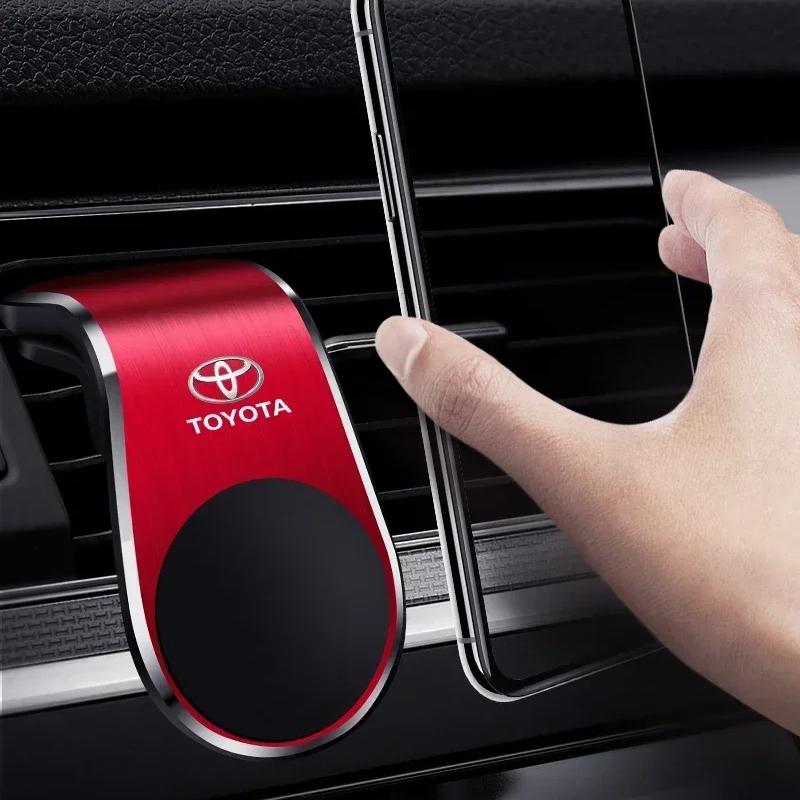 1x Car Magnetic L-shaped Car Dedicated GPS Phone Holder Emblem for Toyota TRD Chr Corolla Camry Rav4 Yaris Hilux Prius Avensis Auris