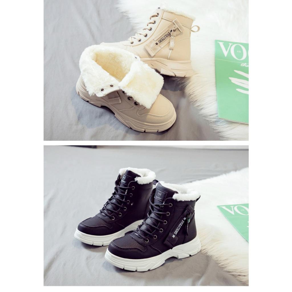 Large Size Warm Shoes with Winter Fleece Warm Snow Boots, Women's Versatile New Style
