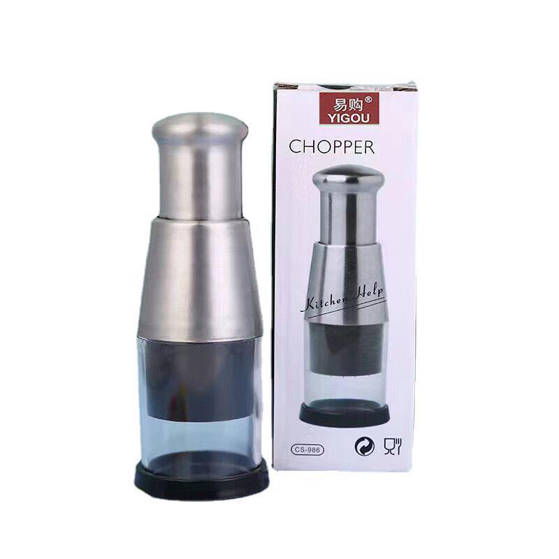 Stainless Steel Hand-Operated Vegetable Cutter With Chopping Function - Multi-Functional Kitchen Ginger And Garlic Chopper