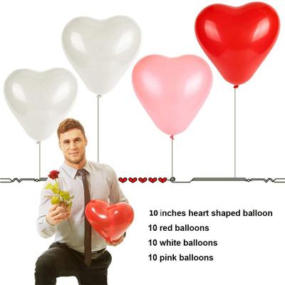 30 Stück Herzförmige Latexballons für Valentinstag Heiratsantrag Hochzeitsparty(Weiß Rot Rosa)3 Stil10 Zoll(rot weiß rosa)