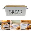 Modern Bread Cases Kitchen Organization Contemporary Bread Storage Organizers Metal Loaves Container with Bamboos Accent