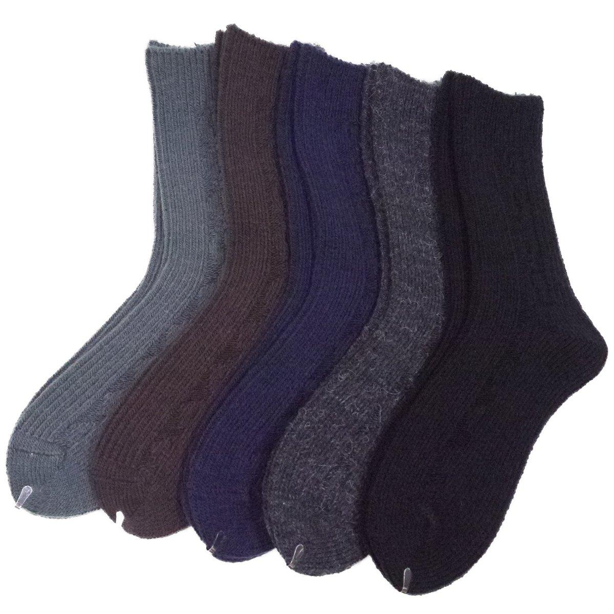 

Remocoro Теплые эластичные носки с кабельным узором Сделано в Японии Ассорти 5 мужских носков, (23.0-28.0см, Пары)