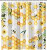 Bee Shower Curtain Set Yellow Honeycomb White Daisy Shower Curtain For Bathroom Honeybee Fabric Shower Curtain With Inches