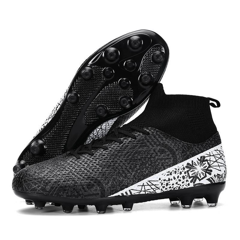 Training youth shoes high-top football shoes long nails actual combat Messi adult foreign trade football shoes long nails