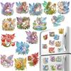 15 Stück 2D/Flaches Acryl DIY Diamantmalerei Kühlschrankmagnet-Set Speziell geformter Diamant Kühlschrank Briefkasten Heimdekoration DIY Bastelbedarf