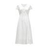 French Style Lace-trim Puff Sleeve A-line Dress