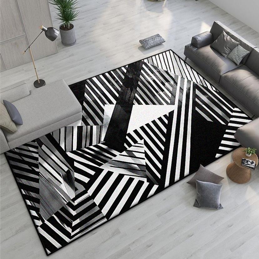 Abstract Easy Clean Carpet French Style Decoration Home Living Room Sofa Area Rugs Non-slip Bedroom Cloakroom Entrance Floor Mat