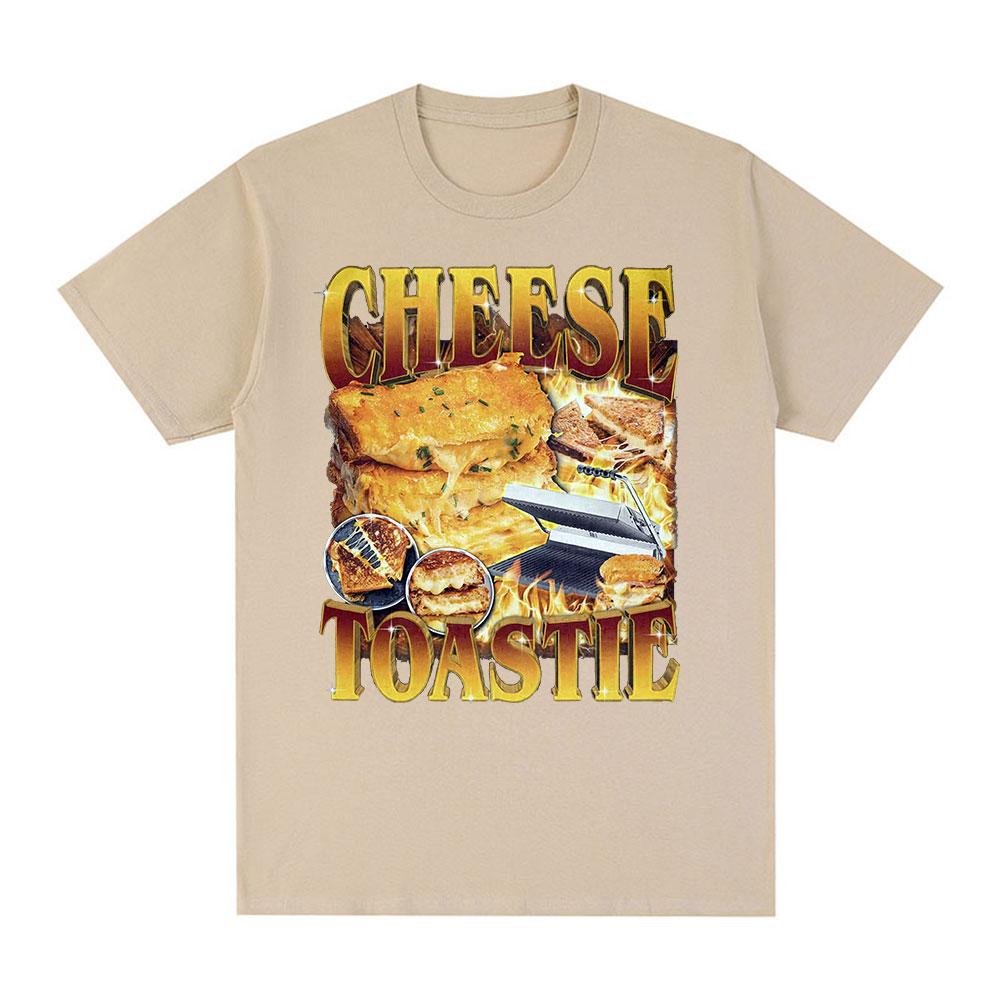 Funny Cheese Toastie T-shirt Food Lovers Gift T Shirts Men Women Cotton Casual O-Neck Short Sleeve Oversized T-shirts Streetwear