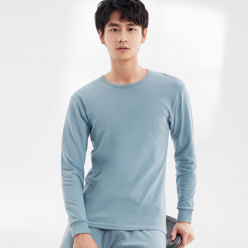 Men's Slim Fit All-Cotton Long Johns Set, Warm Thin Base Layer, Perfect for Autumn and Winter