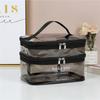 Women's Double-Layer Waterproof Cosmetic Travel Bag - Large Capacity & Portable