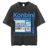 Japanese Tokyo Tokyo Culture Print Washed T Shirt Funny Fashion Vintage Men Women Tshirts Cotton Casual Loose Tees Streetwear