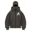 A Fashionable Hooded Zipper Sweatshirt Suitable for Both Men and Women In Autumn and Winter, with a Sporty Style Double Neck