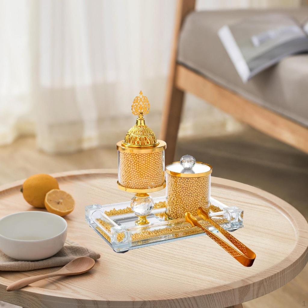 Glass Incense Burner Set Portable Crafts Decorative Stand Home Fragrance for Office Study