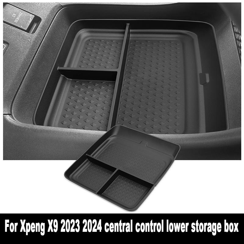 Center Console Storage Box for Xpeng X9 2025-2025 Cup Holder Dashboard Tray Organizer Tidying Black Car Interior Accessories TPE