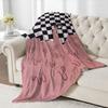 Checkerboard Melt Pattern Flannel Throw Blanket Soft Cozy Fleece for Home Office Sofa and Car All Season Gift