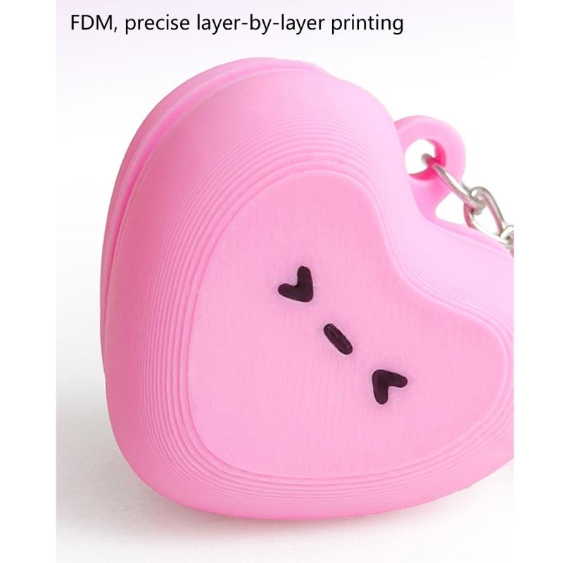 Heart Cake Design Clickers Keychain Portable Stress Reliever Toy With Polylactic Acid Materials