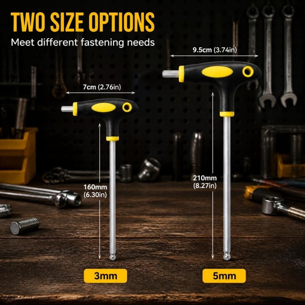 Ball End Tip Hex Key Wrench Magnetic Tip Allen Wrench Durable T Handle Wrench Bike Maintenance