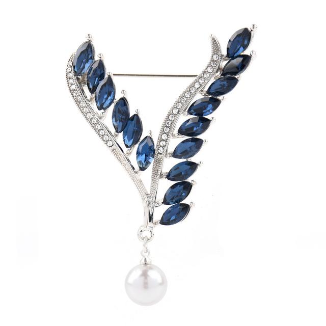 

Стразы Крылья ангела жемчужные броши для женщин мужчин 2-цветные крылья ангела вечеринка офис брошь булавка подарки серебряный