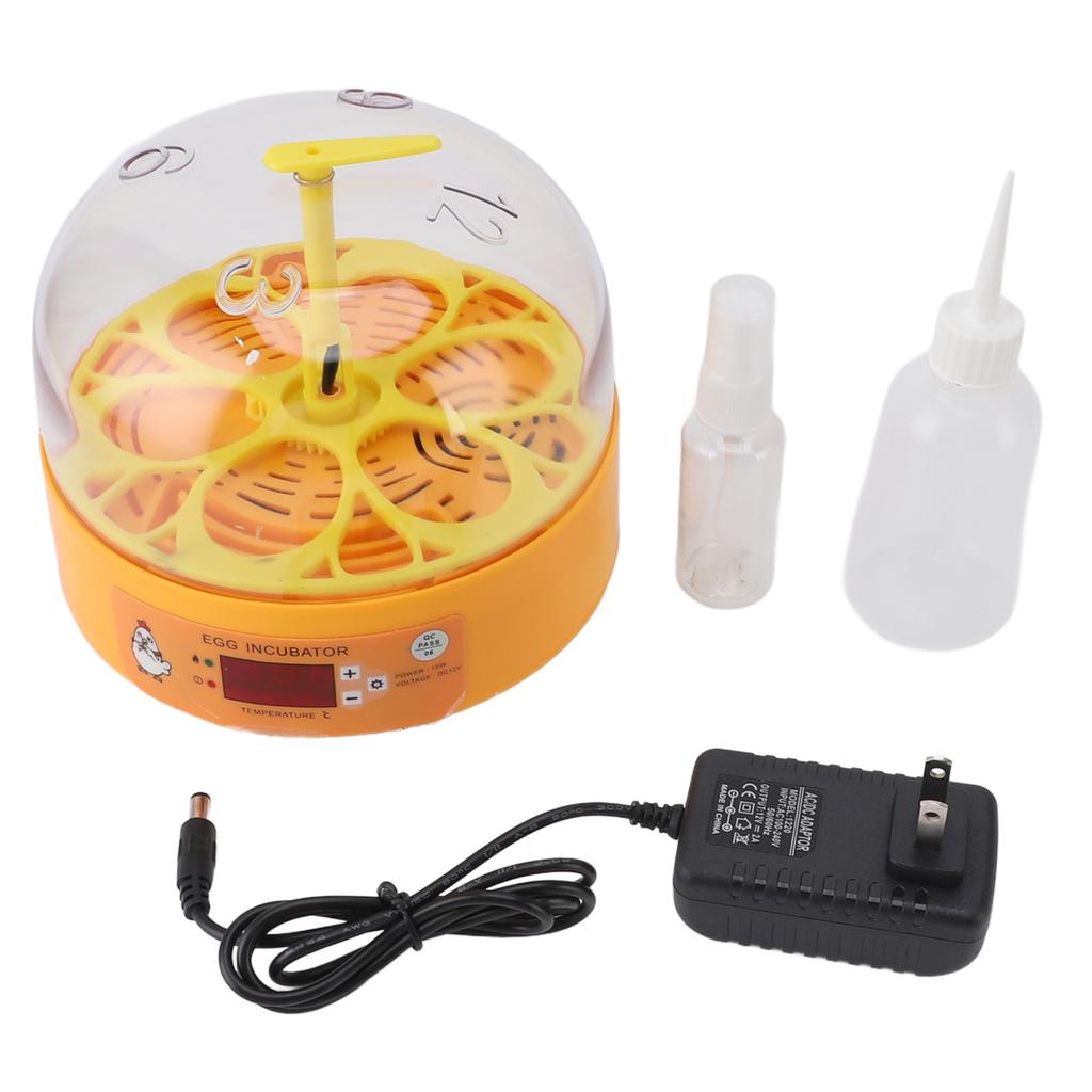 Incubator automat pentru 6 ouă, cu control al temperaturii, pentru incubare, pentru păsări de curte